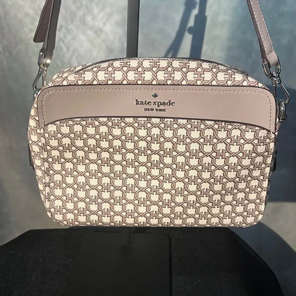 Kate Spade New York Spade Link‎ Camera Bag Crossbody Beige Multi WKR00066